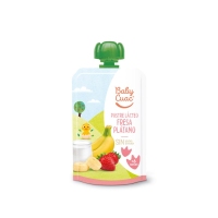 Postre lácteo BABY CUAC fresa plátano pouch 100 g