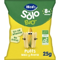 Snack infantil HERO SOLO Puffs maíz avena Eco 25 g