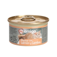 Alimento gato mousse con salmón e gambas IFA AMIGO 85 g