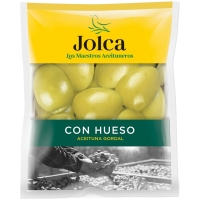 Aceituna gordal JOLCA verde con hueso bolsa 100 g pne