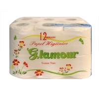 Papel higiénico GLAMOUR 12 rollos