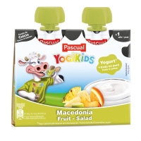 Iogur pasteurizado PASCUAL Yogikids macedonia pouch 2x80 g