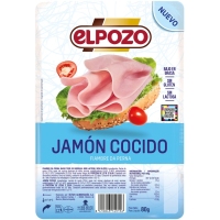 Xamón cocido ELPOZO baixo en graxa liscos 80 g