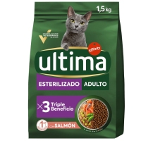 Alimento gato ULTIMA esterilizados salmón 1,5 kg